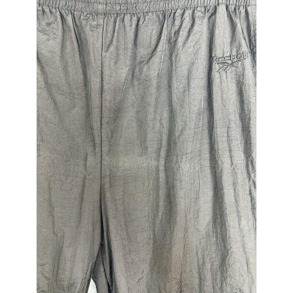 Vintage Reebok Track Pant Men’s Large Black Nylon Windbreaker Ankle Zip - Picture 2 of 10